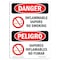 Signmission OSHA Danger, Flammable Vapors No Smoking Bilingual, 10in X 7in Decal, 7" W, 10" L, Bilingual Spanish OS-DS-D-710-VS-1258 - alternate 1